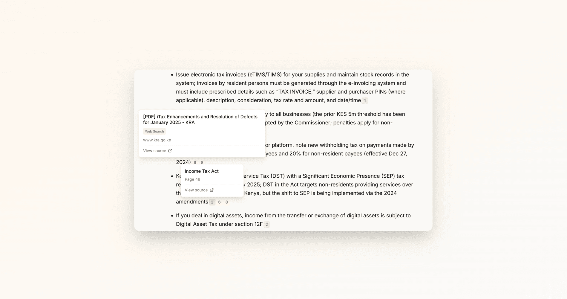 Cited answers screenshot